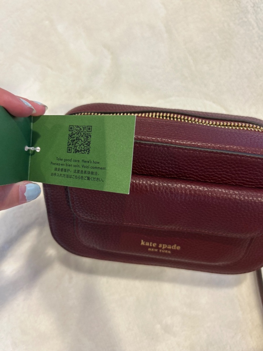 Kate Spade New York Ava Pebbled Leather Crossbody Burgundy NWT - Picture 5 of 5